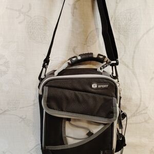 Black and Gray Lunch  Insulated Tote Bag